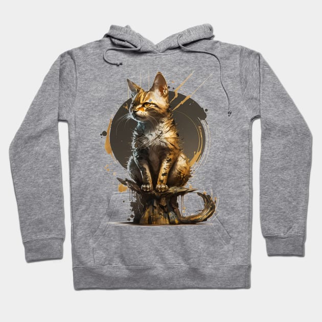 Full shot of a cat in a painted graphic style Hoodie by JoJoLikesToast